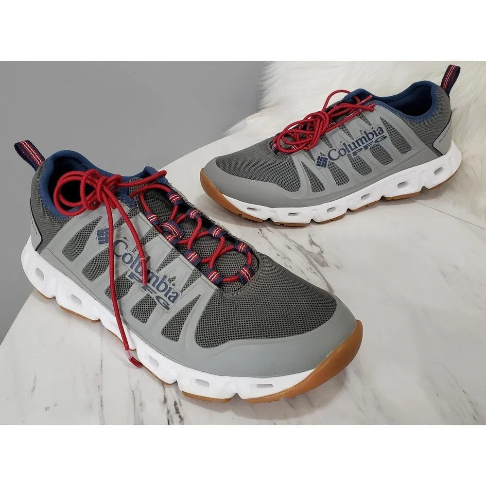 Columbia Men's Megavent Ii PFG Boat Shoe Size 10 / EURO 43 SNEAKERS GRAY RED